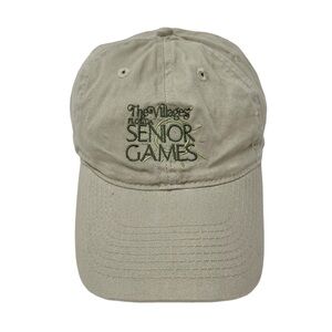 The Villages Florida Senior Games Adjustable Baseball Hat Embroidered Tan